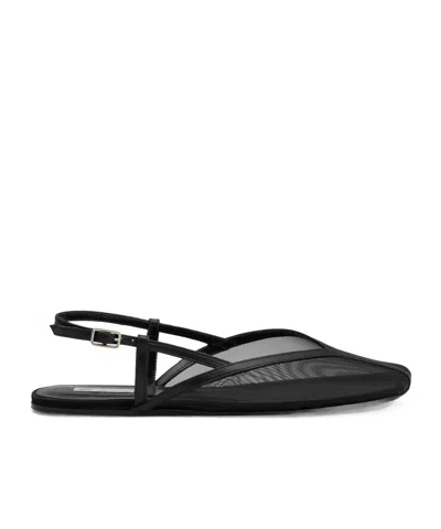 AMI ALEXANDRE MATTIUSSI SQUARE-HEADED FLAT SANDALS