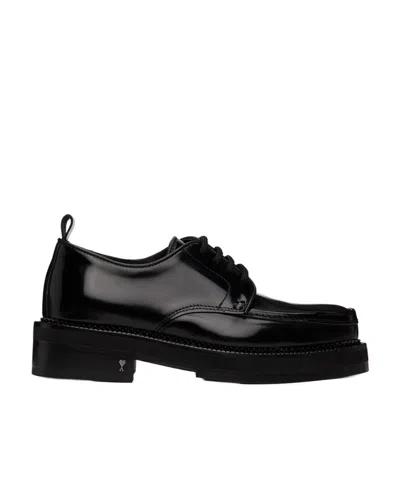 Ami Alexandre Mattiussi Square Toe Business Casual Shoes In Black