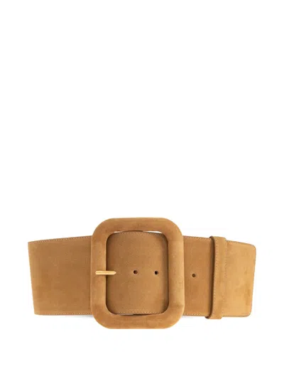 Ami Alexandre Mattiussi Square-buckle Leather Belt In Brown