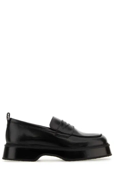 Ami Alexandre Mattiussi Black Square Toe Loafers