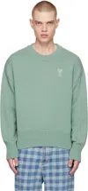 Ami Alexandre Mattiussi Ssense Exclusive Green Ami De Cœur Sweater In 327 Jade