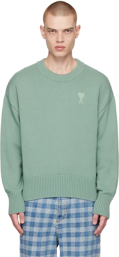 Ami Alexandre Mattiussi Ssense Exclusive Green Ami De Cœur Sweater In 327 Jade