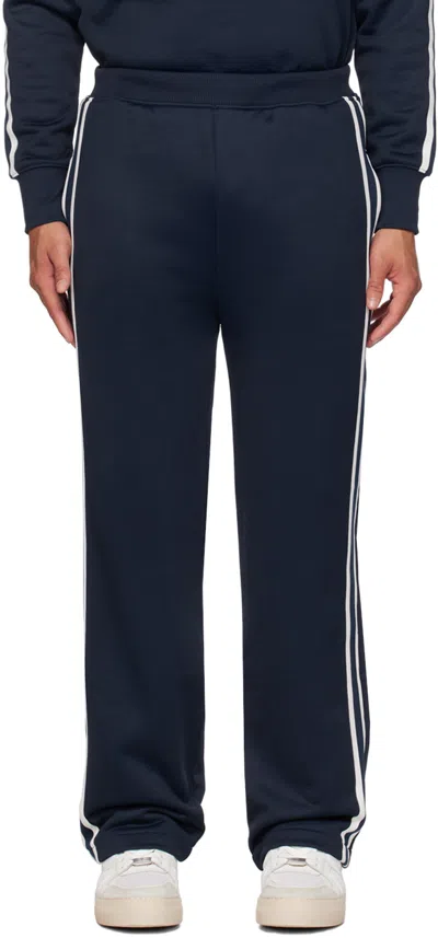 Ami Alexandre Mattiussi Ssense Exclusive Navy Track Pants In 4003 Lazuli Blue