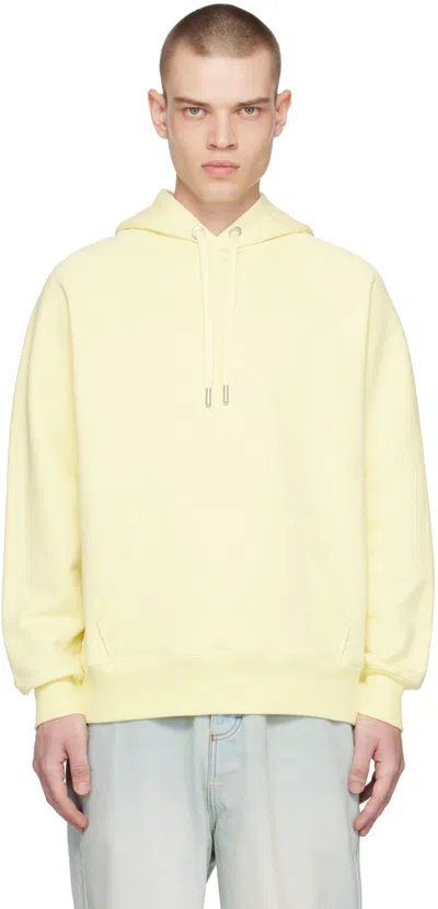 Ami Alexandre Mattiussi Ssense Exclusive Yellow Ami De Cœur Hoodie In 703 Pale Yellow