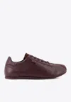 Ami Alexandre Mattiussi Step Leather Sneakers In Burgundy