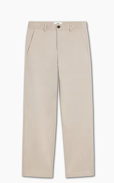 Ami Alexandre Mattiussi Straight Chino Trousers In Neutral