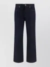 AMI ALEXANDRE MATTIUSSI STRAIGHT CUT COTTON JEANS WITH LEATHER PATCH