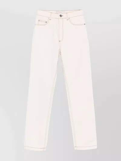 Ami Alexandre Mattiussi Straight Denim Belt Loops In White