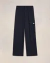 Ami Alexandre Mattiussi Ami Paris Midnight Blue Wool Pant In Black
