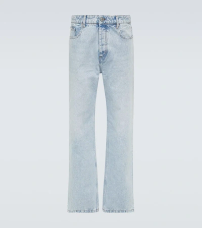 Ami Alexandre Mattiussi Straight Jeans In Bleached Blue