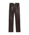 Ami Alexandre Mattiussi Straight Leather Pants In Black