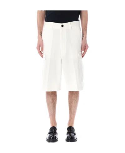 Ami Alexandre Mattiussi Straight-leg Cargo Shorts In White