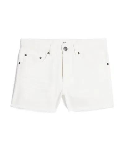 Ami Alexandre Mattiussi Straight-leg Denim Shorts In White