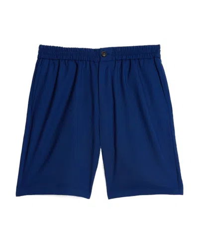 Ami Alexandre Mattiussi Straight-leg Wool Shorts In Blue