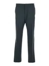 Ami Alexandre Mattiussi Ami Paris Men Grey Pants With Belt Loops And Front Concealed Closure In Wool Man In Blue