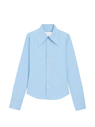 Ami Alexandre Mattiussi Straight Point-collar Shirt In Blue