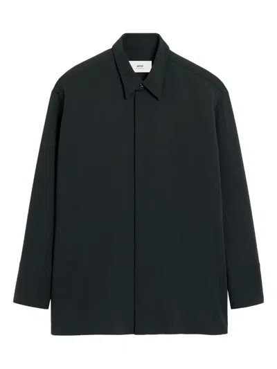 AMI ALEXANDRE MATTIUSSI WOOL OVERSIZED SHIRT