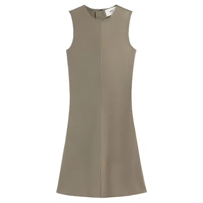 Ami Alexandre Mattiussi Straight Short Dress In Gray