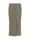 Ami Alexandre Mattiussi Ami Straight Skirt With Subtle Back Slit In Ash