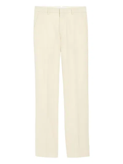 Ami Alexandre Mattiussi White Wool Straight Trousers White In Green