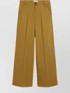 Ami Alexandre Mattiussi Straight Wide-leg Trousers High Waist In Brown