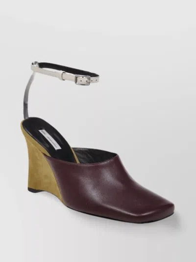 Ami Alexandre Mattiussi Strap Mule With Ankle Buckle Detail In Red