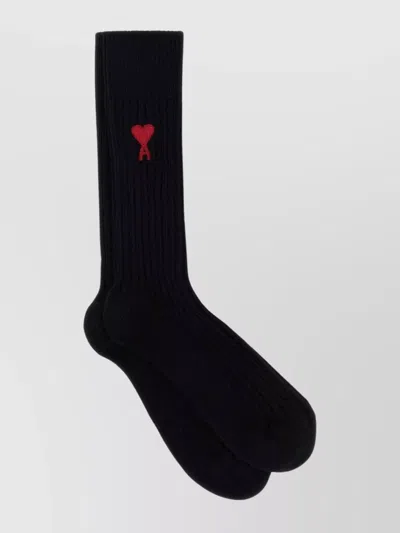 Ami Alexandre Mattiussi Stretch Cotton Blend Socks Set In Black