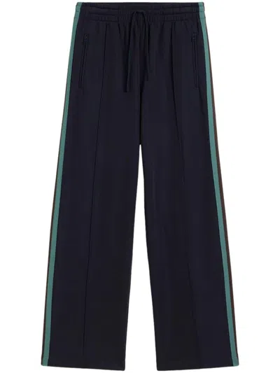Ami Alexandre Mattiussi Stripe-detailing Track Pants In Blue