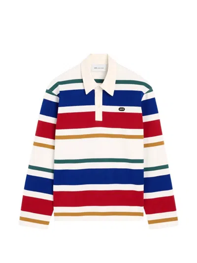 Ami Alexandre Mattiussi Stripe Polo In Multi