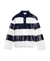 Ami Alexandre Mattiussi Stripe Sequin-embellished Polo Shirt In White