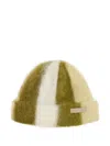 Ami Alexandre Mattiussi Green Alpaca Striped Ami De Coeur Beanie Beige In Gray