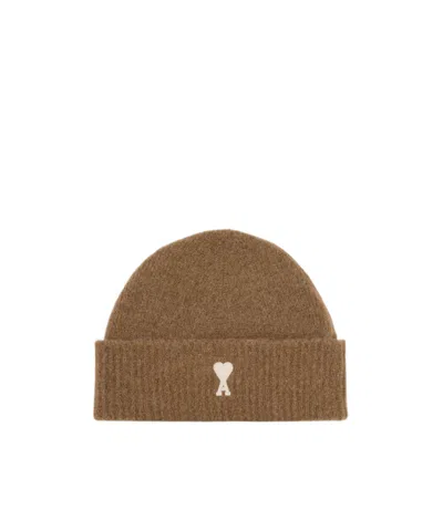 Ami Alexandre Mattiussi Striped Ami De Coeur Wool Beanie
