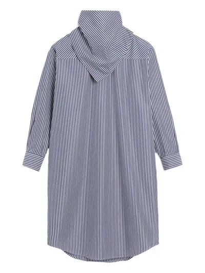 Ami Alexandre Mattiussi Striped Bandana-collar Shirt In Blue