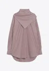 Ami Alexandre Mattiussi Ami Paris Cherry-coloured Striped Bandana Shirt In Pink
