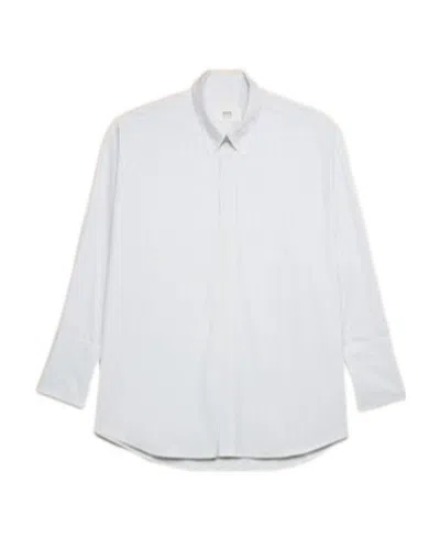 Ami Alexandre Mattiussi Striped Button Collar Shirt In White