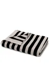 Ami Alexandre Mattiussi Striped Cotton Bath Towel In Black