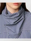 Ami Alexandre Mattiussi Ami Paris Blue Striped Poplin Shirt With Scarf Women In Blue