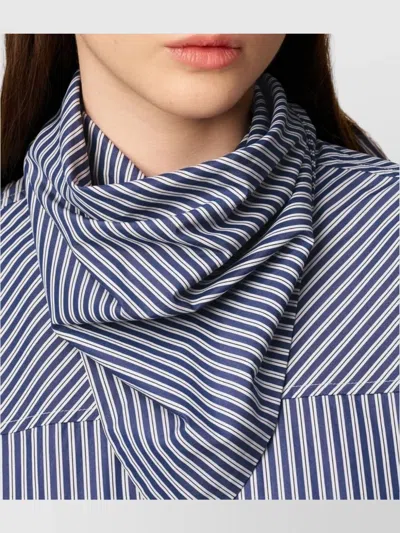 AMI ALEXANDRE MATTIUSSI STRIPED COTTON DRESS BANDANA COLLAR