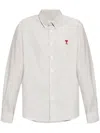 Ami Alexandre Mattiussi Striped Cotton Shirt In Grey