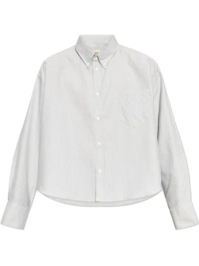 Ami Alexandre Mattiussi Striped Cotton Shirt In White