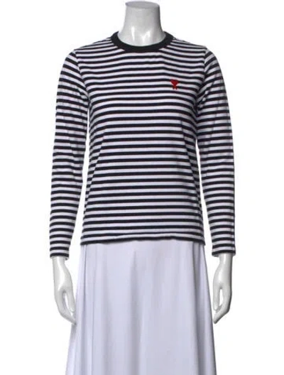 Pre-owned Ami Alexandre Mattiussi Striped Crew Neck Sweater In Multi