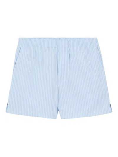 Ami Alexandre Mattiussi Striped Shorts Side Pockets Back Patch Pocket In Blue