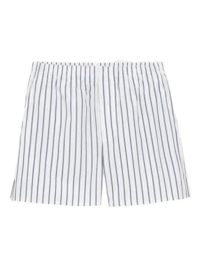 Ami Alexandre Mattiussi Elastic Shorts Striped Pattern Side And Back Pockets In Gray