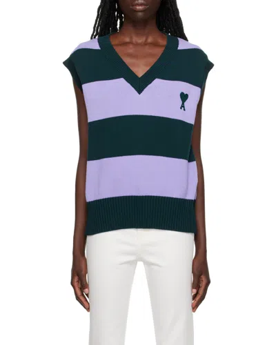 Ami Alexandre Mattiussi Striped Knitted Vest