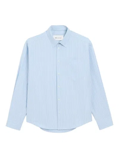 AMI ALEXANDRE MATTIUSSI STRIPED LONG-SLEEVE SHIRT