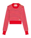 Ami Alexandre Mattiussi Striped Merino Wool Jumper In Red