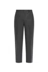 Ami Alexandre Mattiussi Pinstripe Wool Straight Pants In Grey/neutrals