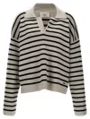 AMI ALEXANDRE MATTIUSSI STRIPED POLO SWEATER SWEATER, CARDIGANS WHITE/BLACK