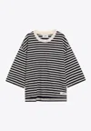 Ami Alexandre Mattiussi Navy Blue Striped Cotton T-shirt