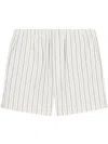 Ami Alexandre Mattiussi Ami Paris White Shorts With Black And Light Blue Stripes In White